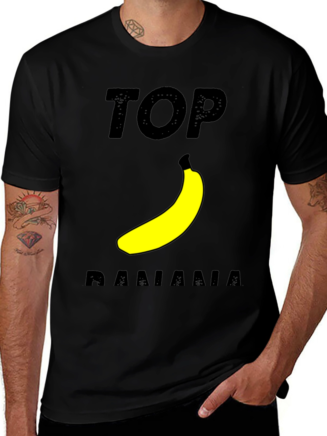 Top Banana Graphic T-Shirt - Black Cotton Tee