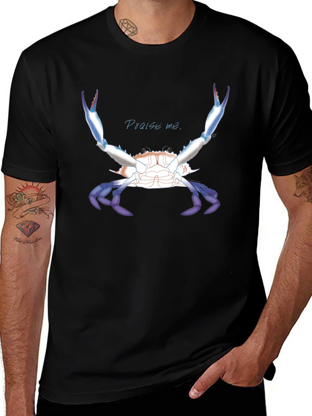 Praise Me Crab T-Shirt - Bold Graphic Tee