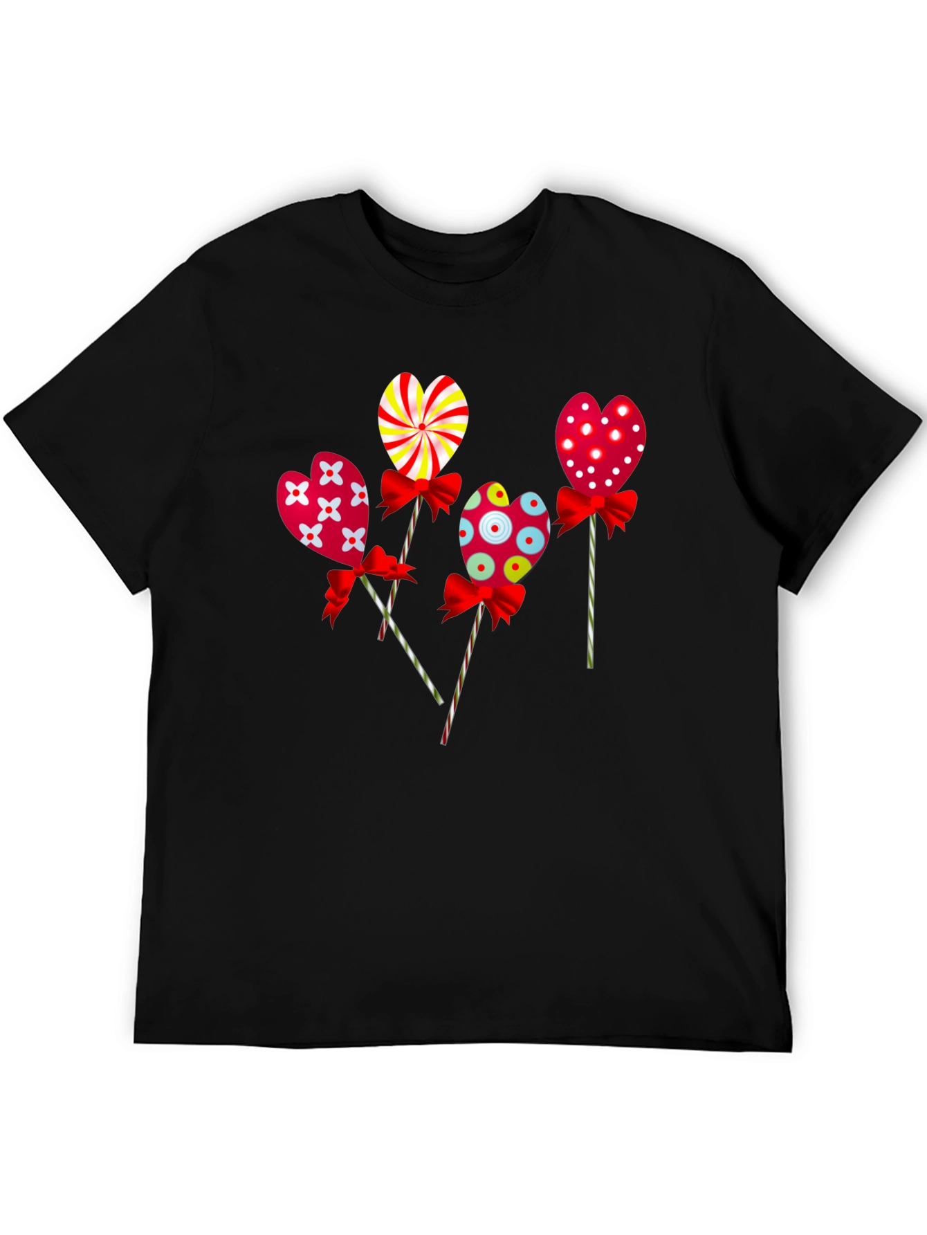 Heart Lollipop Graphic Tee - Cute Candy Design