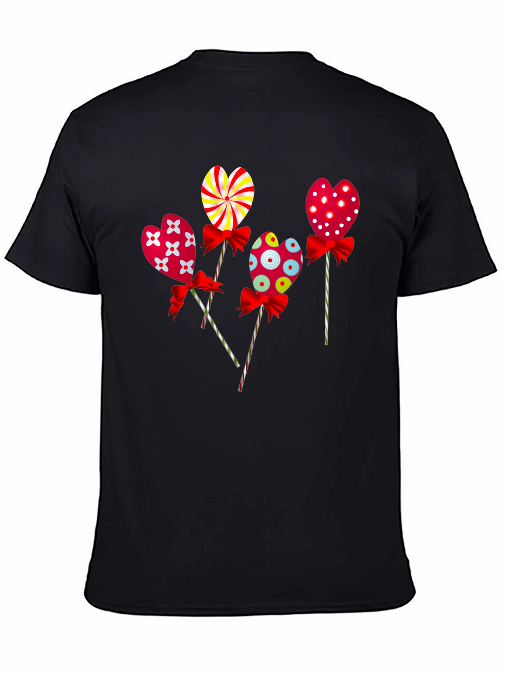 Heart Lollipop Graphic Tee - Cute Candy Design