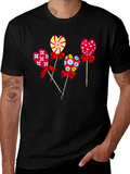 Heart Lollipop Graphic Tee - Cute Candy Design