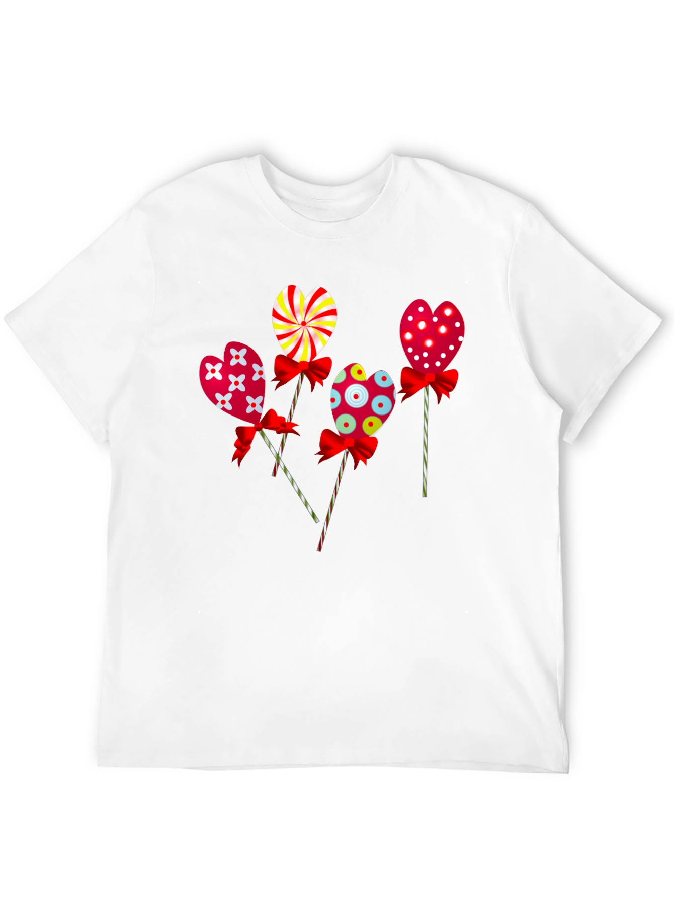 Heart Lollipop Graphic Tee - Cute Candy Design