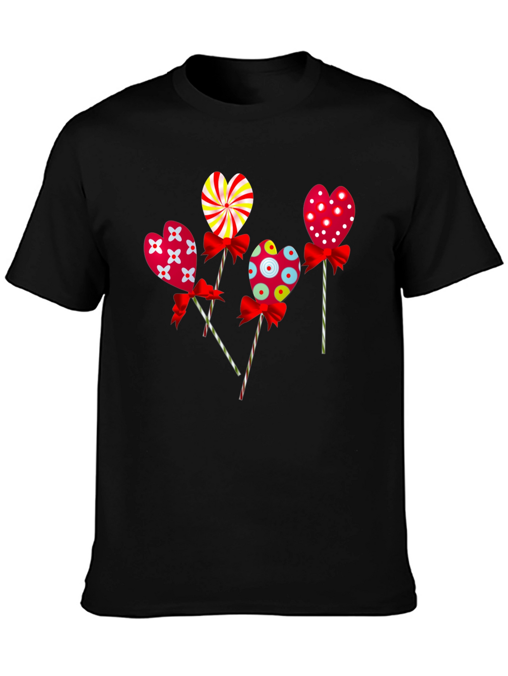 Heart Lollipop Graphic Tee - Cute Candy Design
