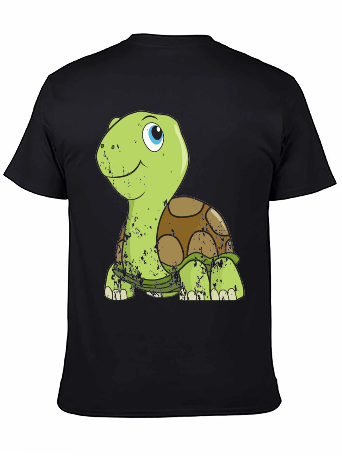 Cute Turtle Graphic Tee - Mens Black T-Shirt