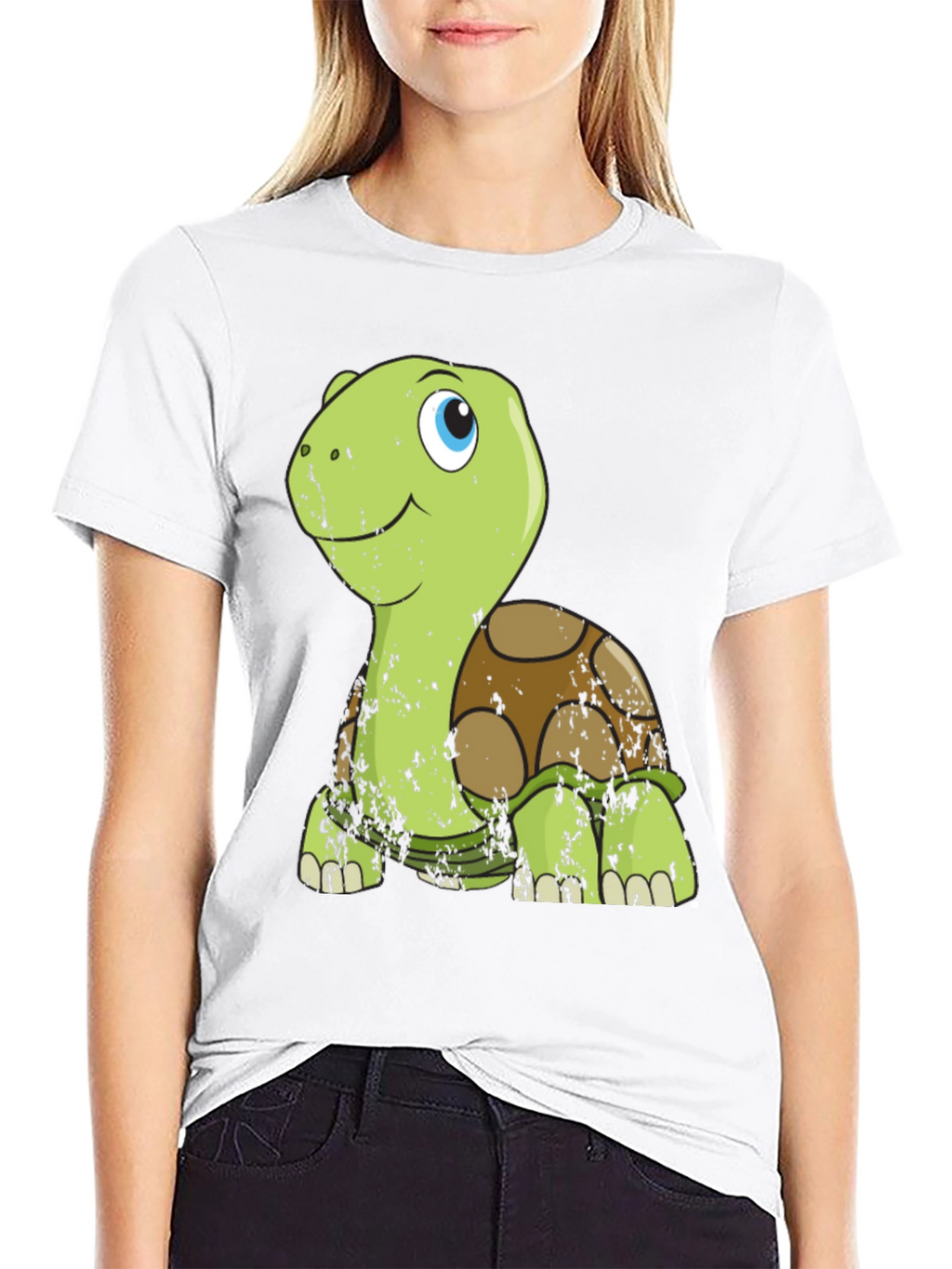 Cute Turtle Graphic Tee - Mens Black T-Shirt
