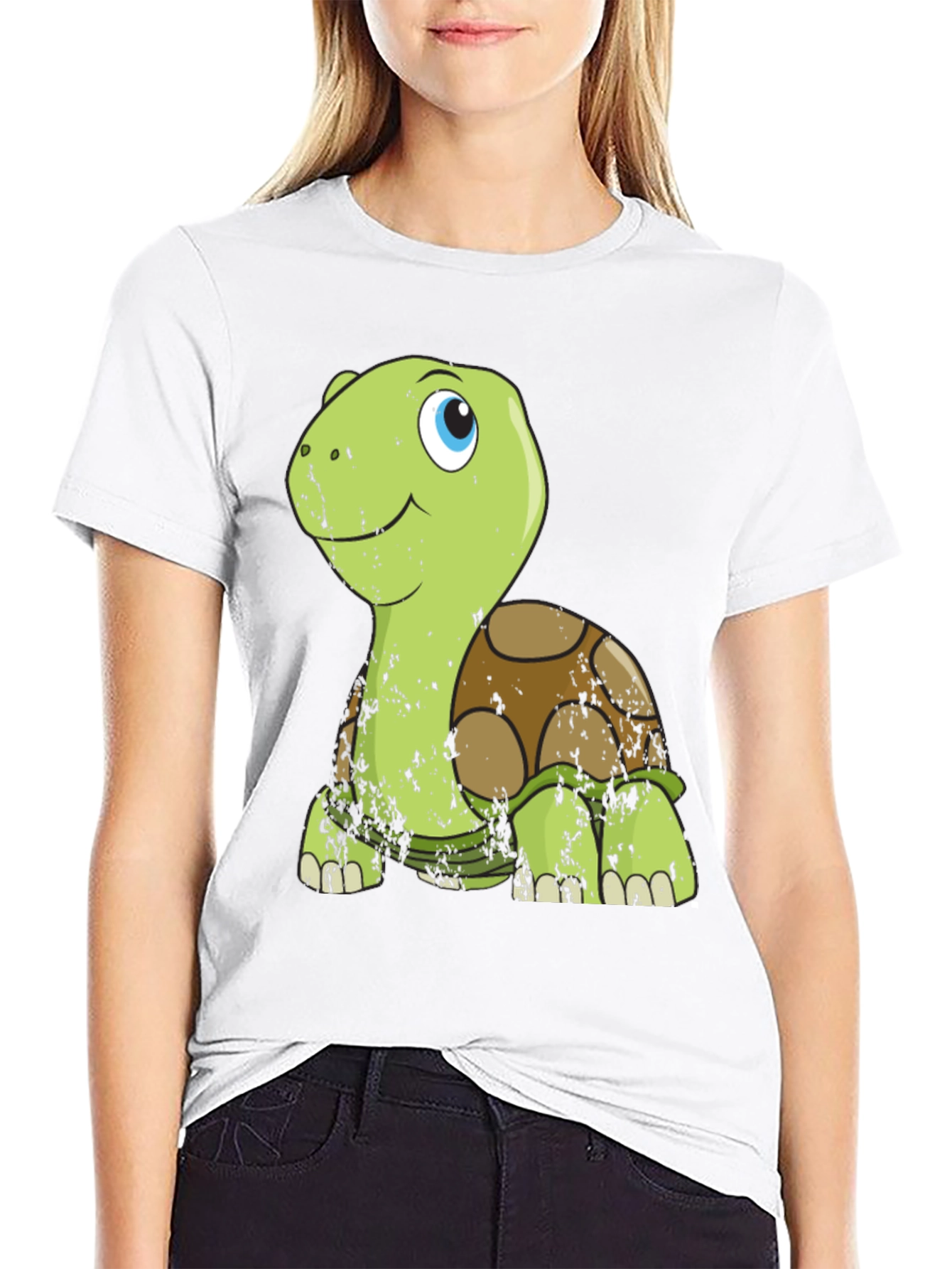 Cute Turtle Graphic Tee - Mens Black T-Shirt