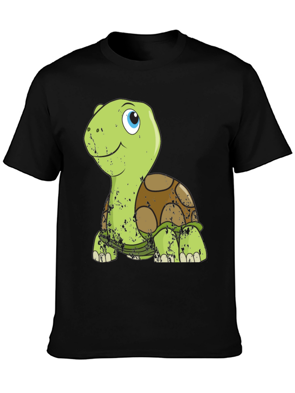 Cute Turtle Graphic Tee - Mens Black T-Shirt