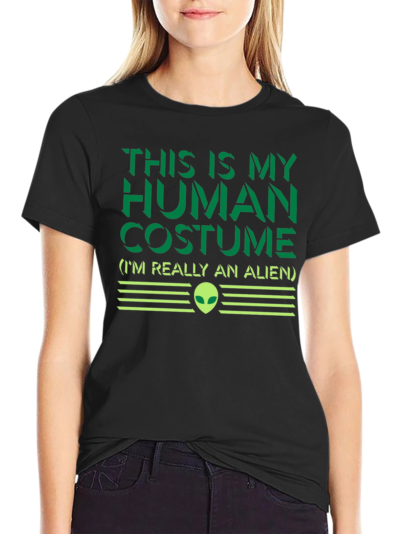 Human Costume Alien T-Shirt - Funny Sci-Fi Graphic Tee