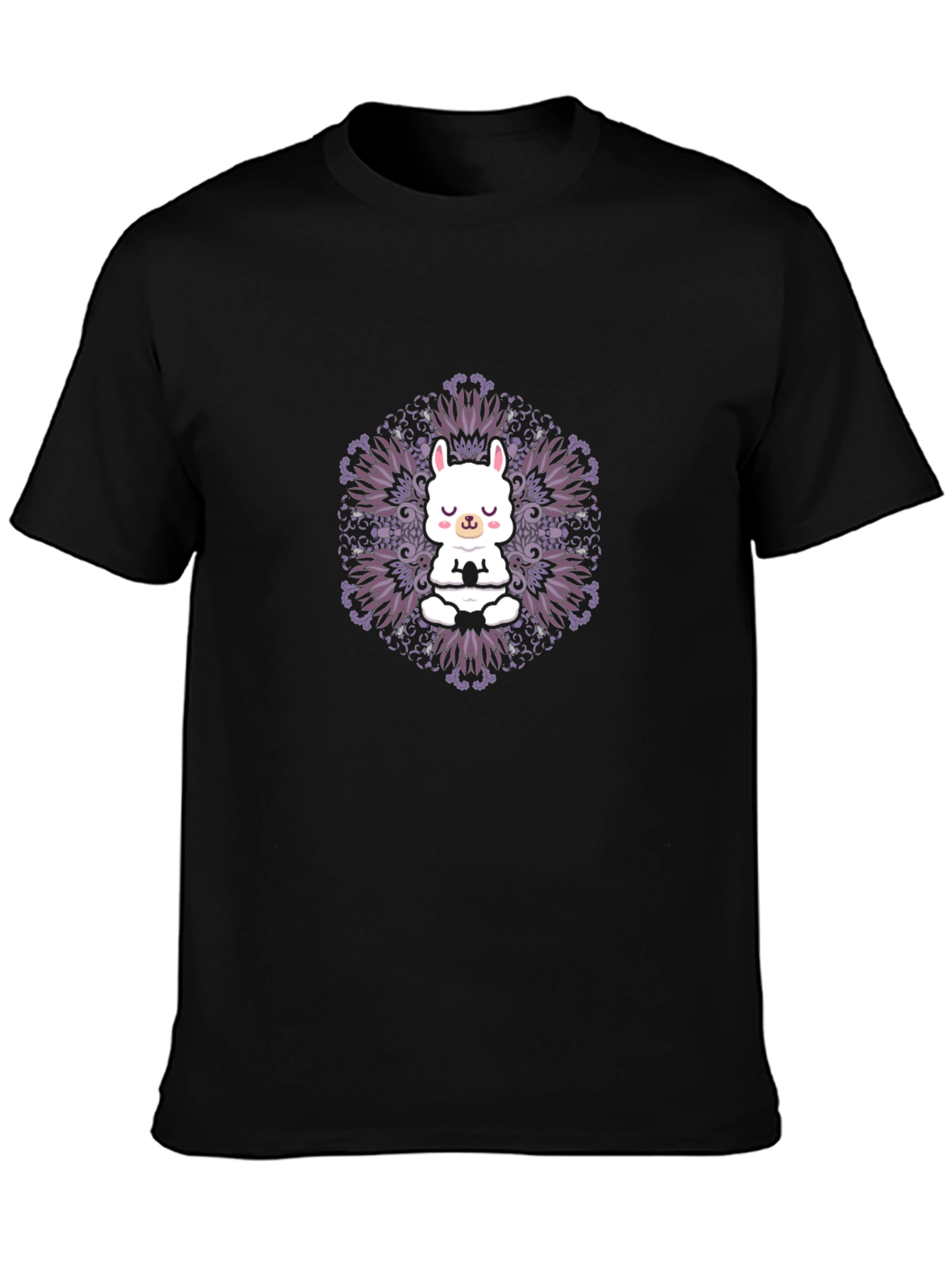 Llama Mandala Graphic Tee - Meditating Animal Shirt