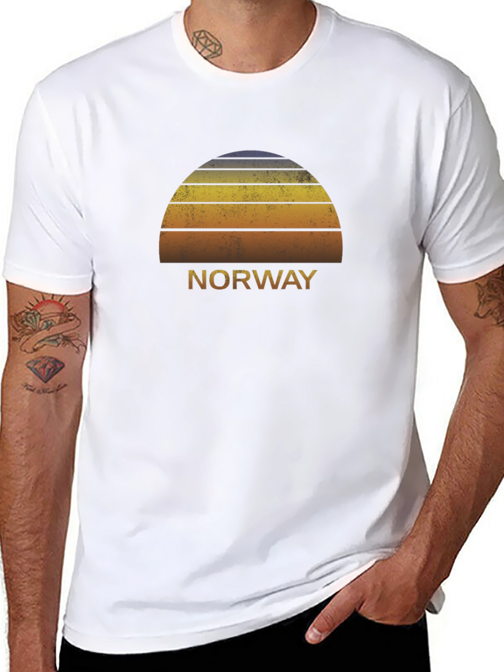Norway Sunset T-Shirt - Retro Style Tee
