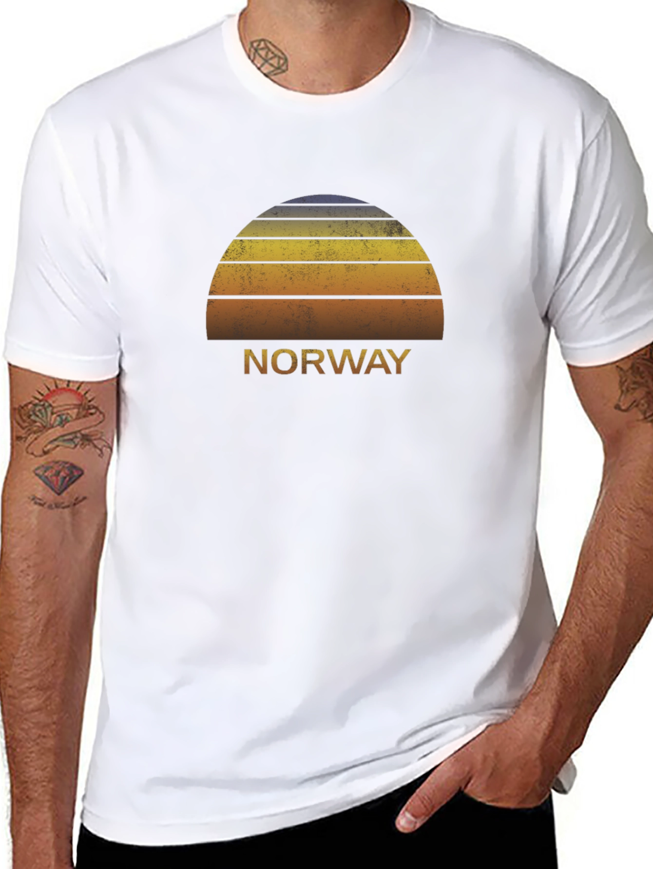 Norway Sunset T-Shirt - Retro Style Tee