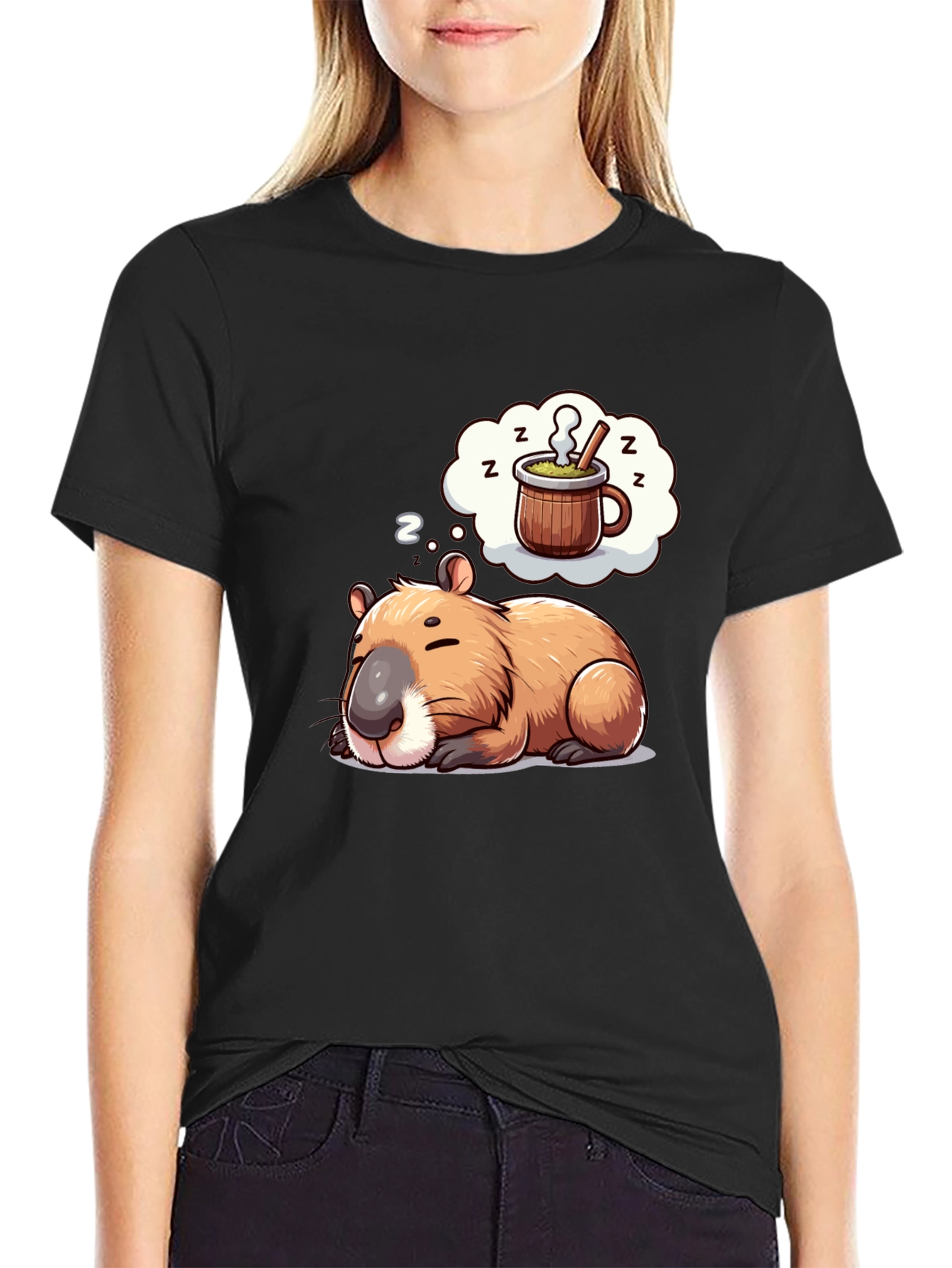 Capybara Dreamer T-Shirt - Sleepy Animal Tee