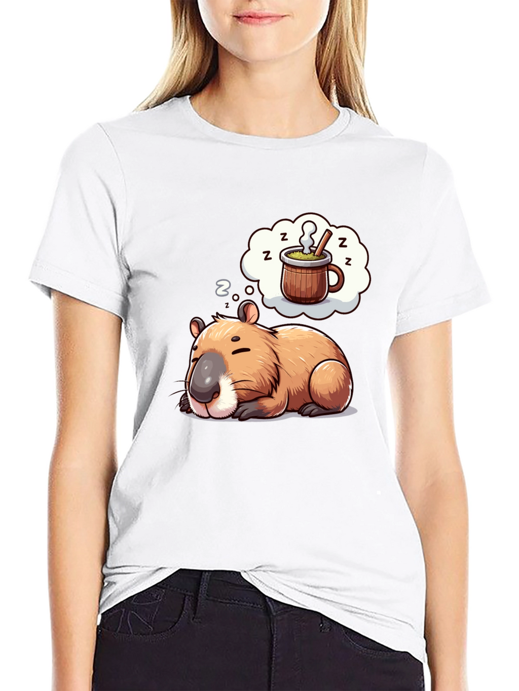 Capybara Dreamer T-Shirt - Sleepy Animal Tee