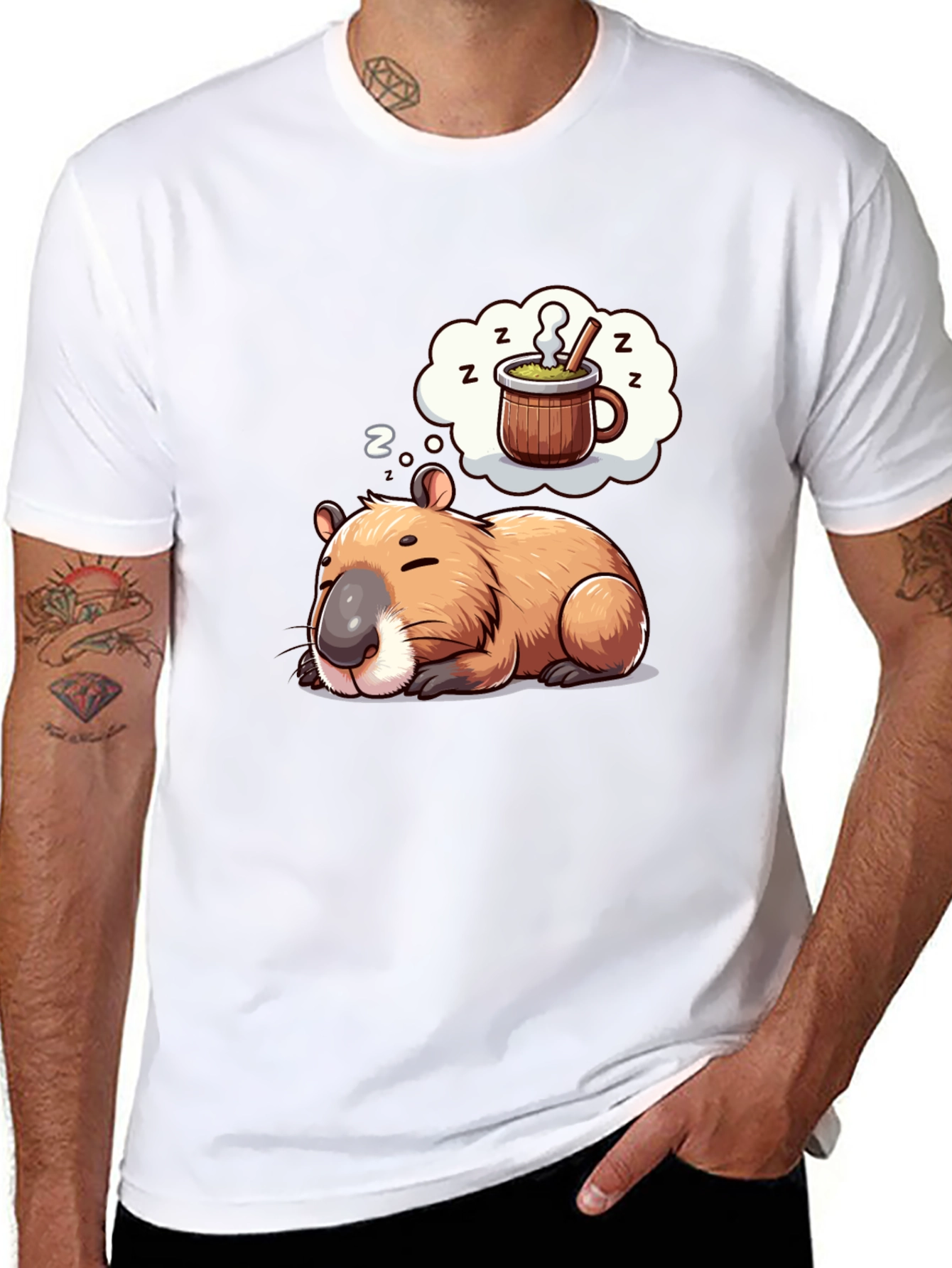 Capybara Dreamer T-Shirt - Sleepy Animal Tee