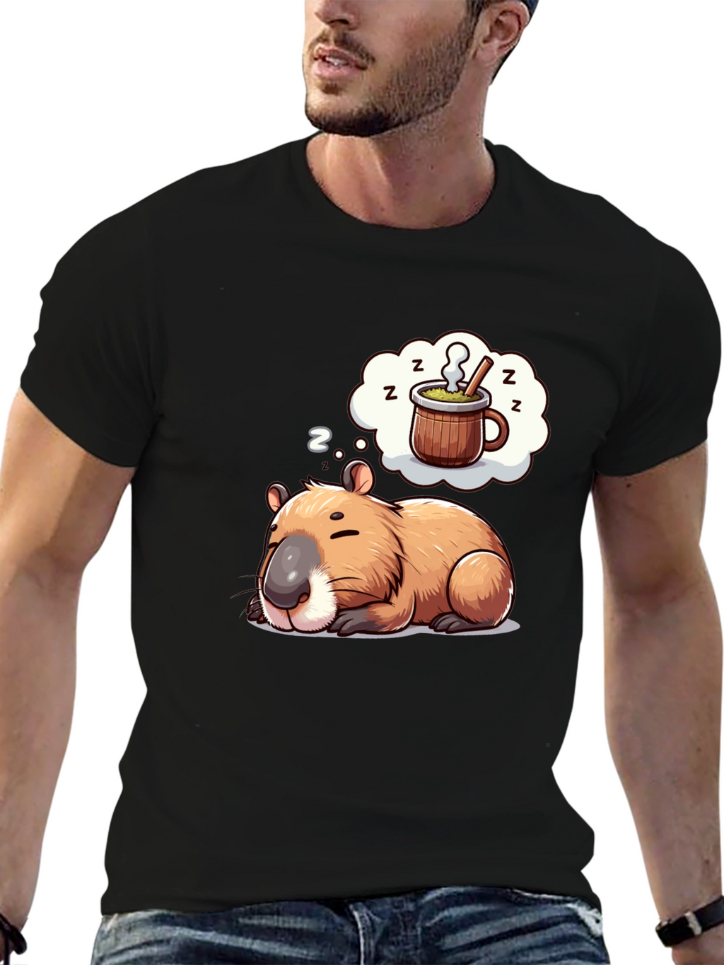 Capybara Dreamer T-Shirt - Sleepy Animal Tee