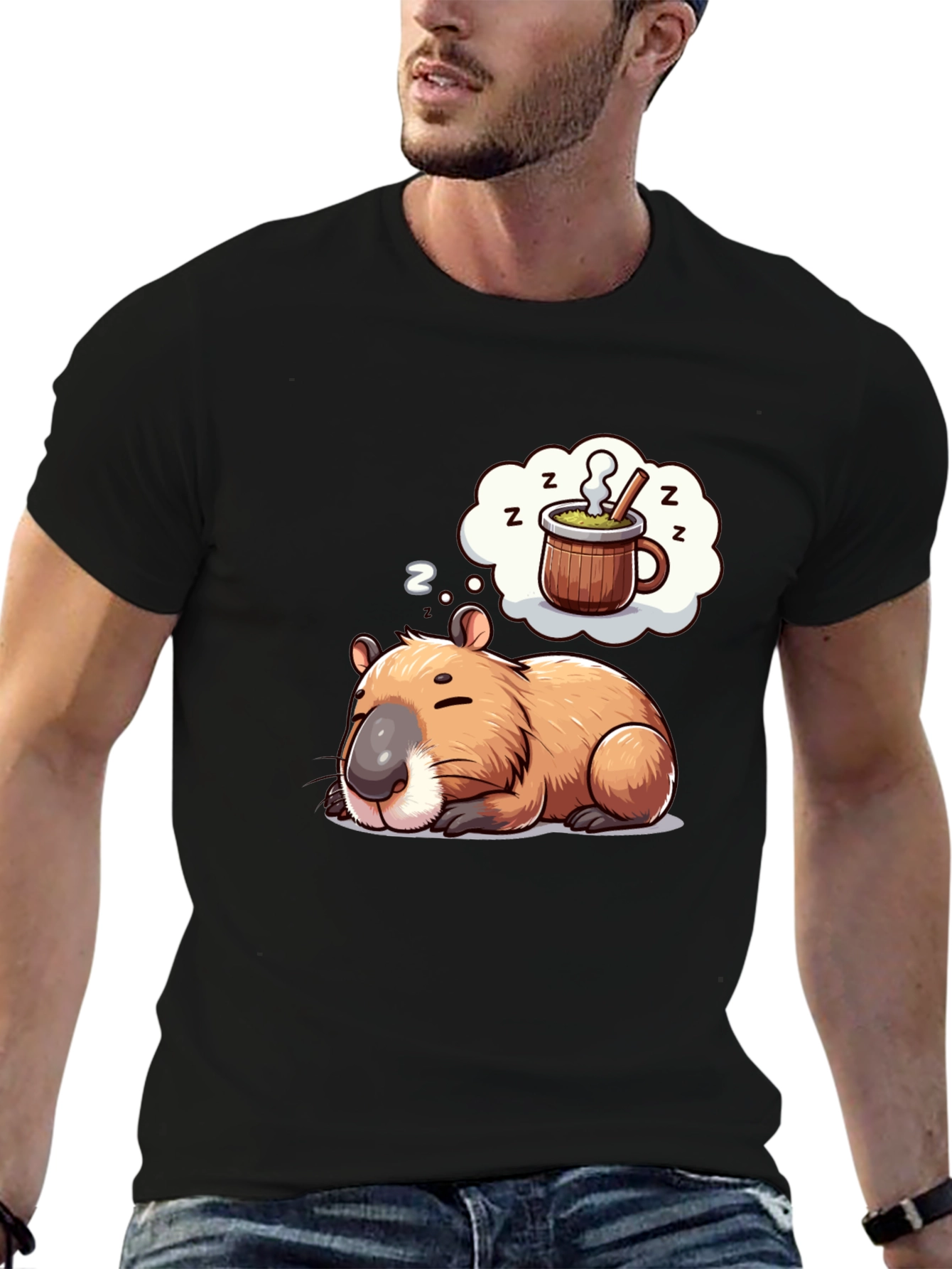 Capybara Dreamer T-Shirt - Sleepy Animal Tee