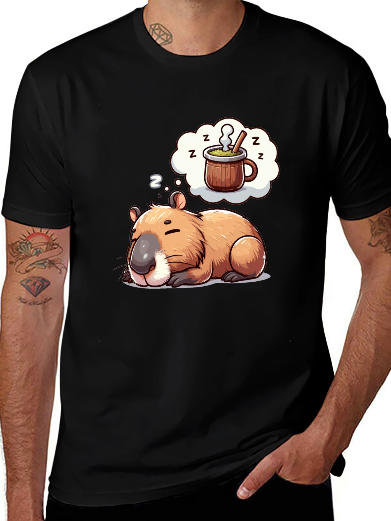 Capybara Dreamer T-Shirt - Sleepy Animal Tee
