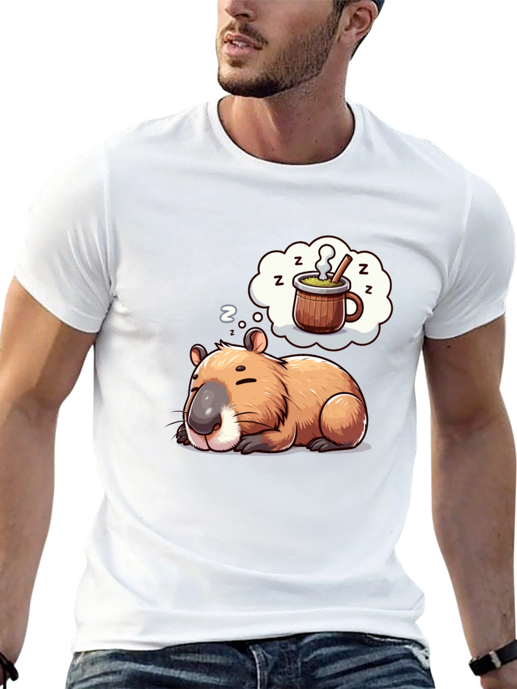 Capybara Dreamer T-Shirt - Sleepy Animal Tee
