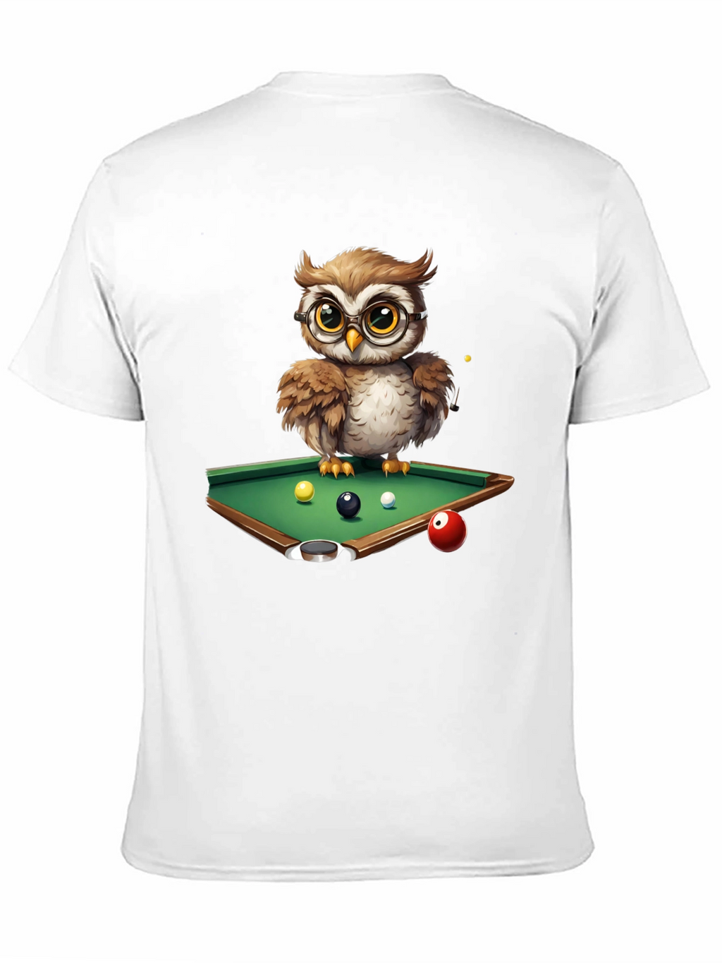 Owl Pool Player Graphic T-Shirt