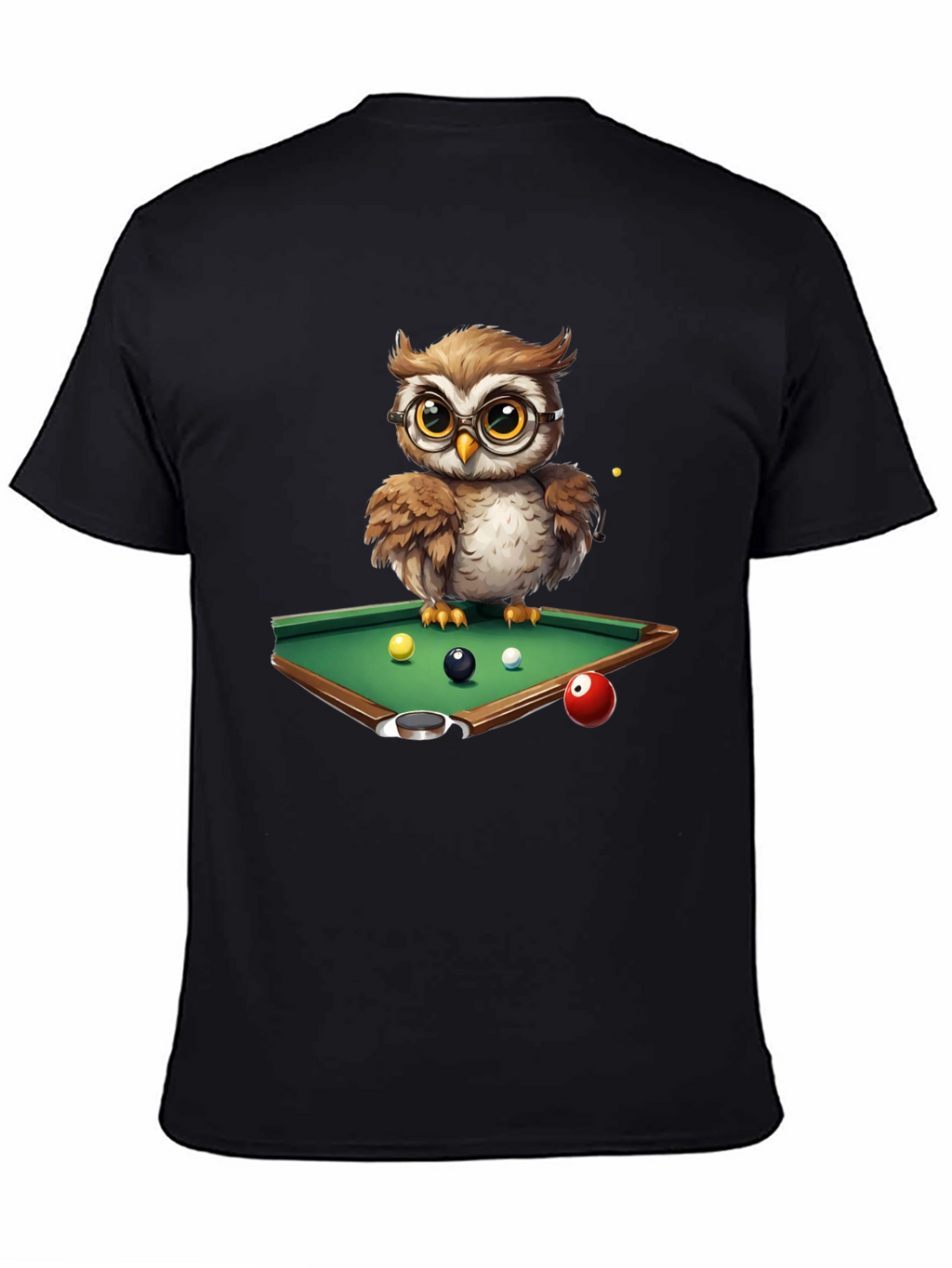 Owl Pool Player Graphic T-Shirt