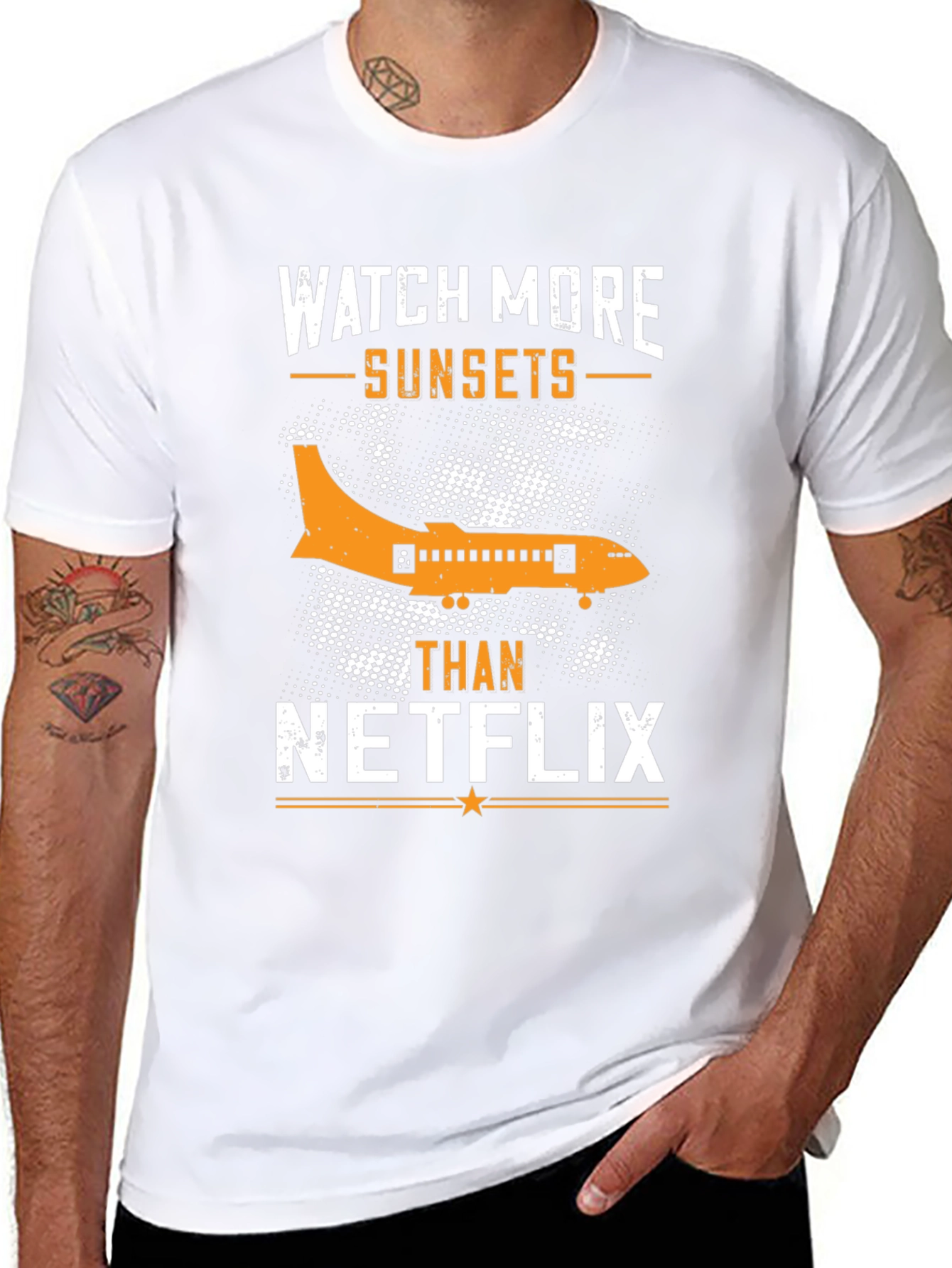 Watch More Sunsets T-Shirt - Airplane Graphic Tee