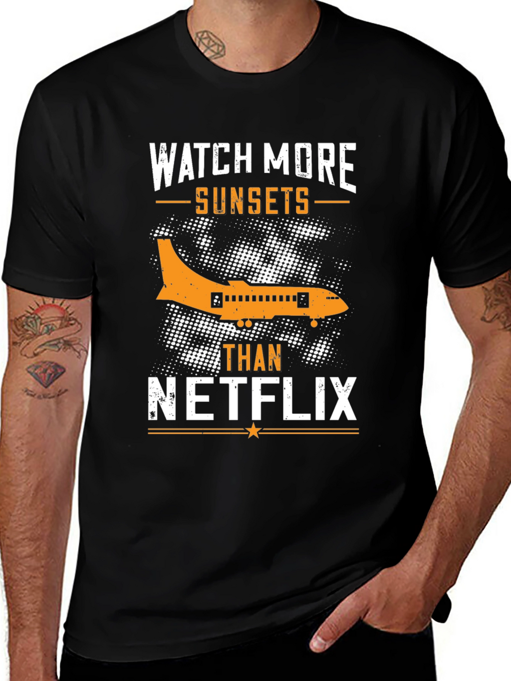 Watch More Sunsets T-Shirt - Airplane Graphic Tee