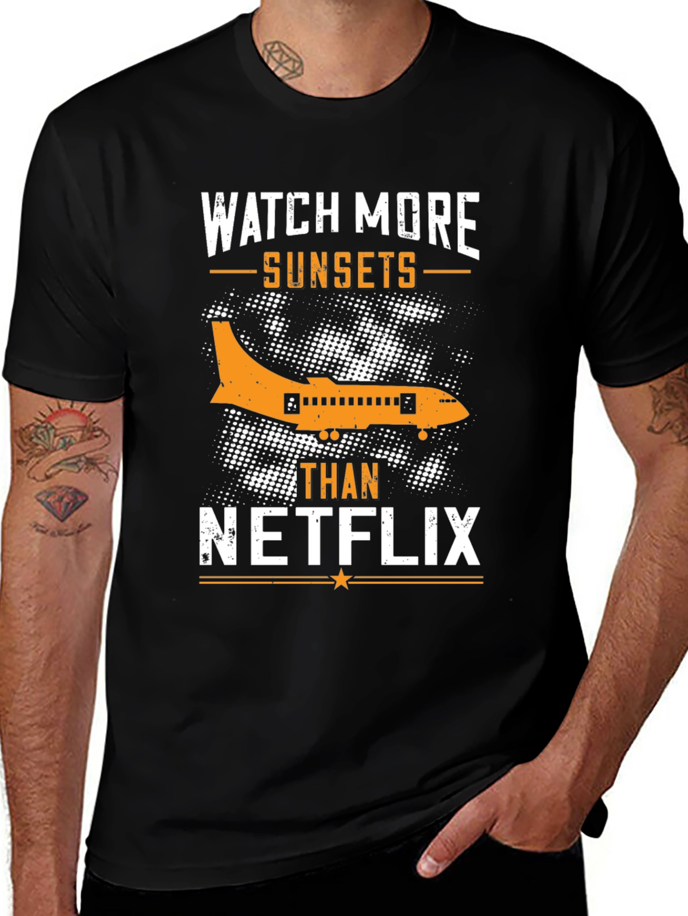 Watch More Sunsets T-Shirt - Airplane Graphic Tee