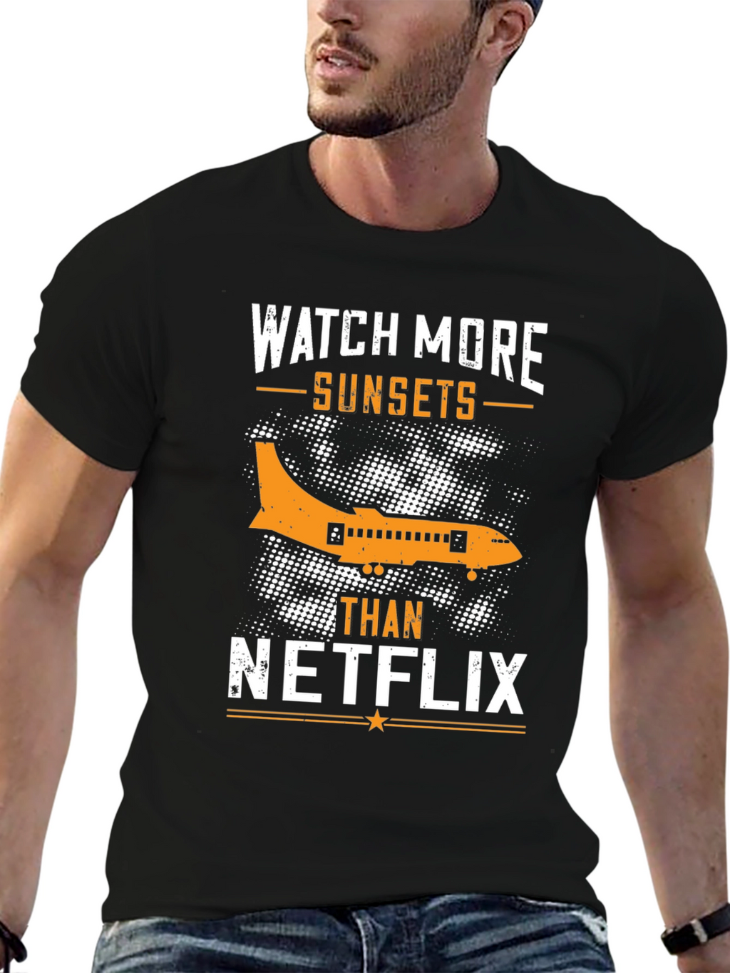 Watch More Sunsets T-Shirt - Airplane Graphic Tee