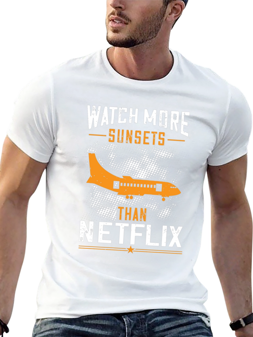 Watch More Sunsets T-Shirt - Airplane Graphic Tee