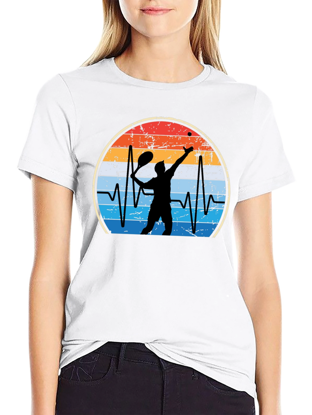 Tennis Heartbeat Graphic Tee - Sporty Comfort