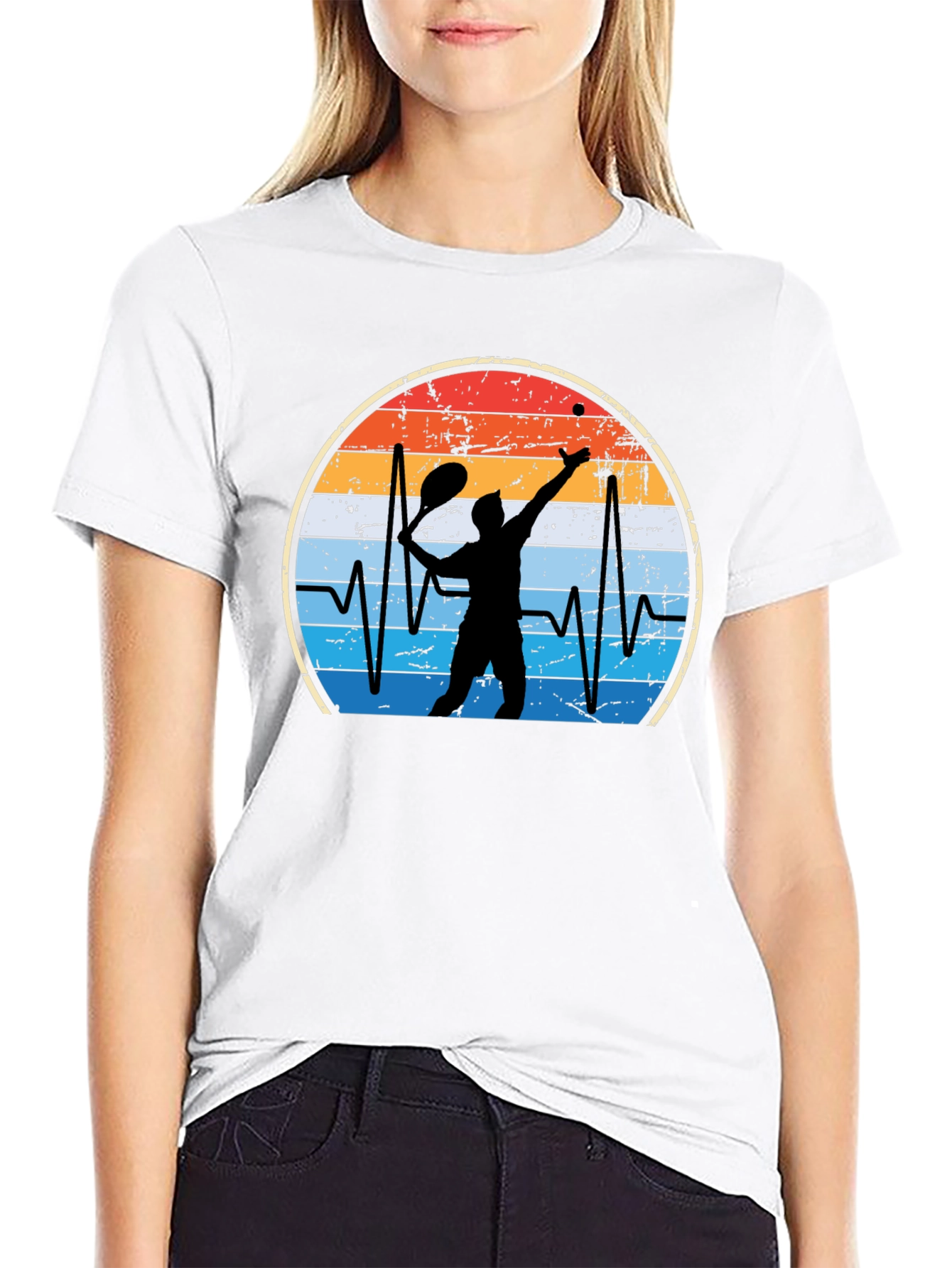 Tennis Heartbeat Graphic Tee - Sporty Comfort