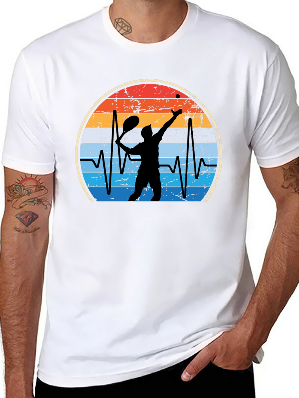 Tennis Heartbeat Graphic Tee - Sporty Comfort