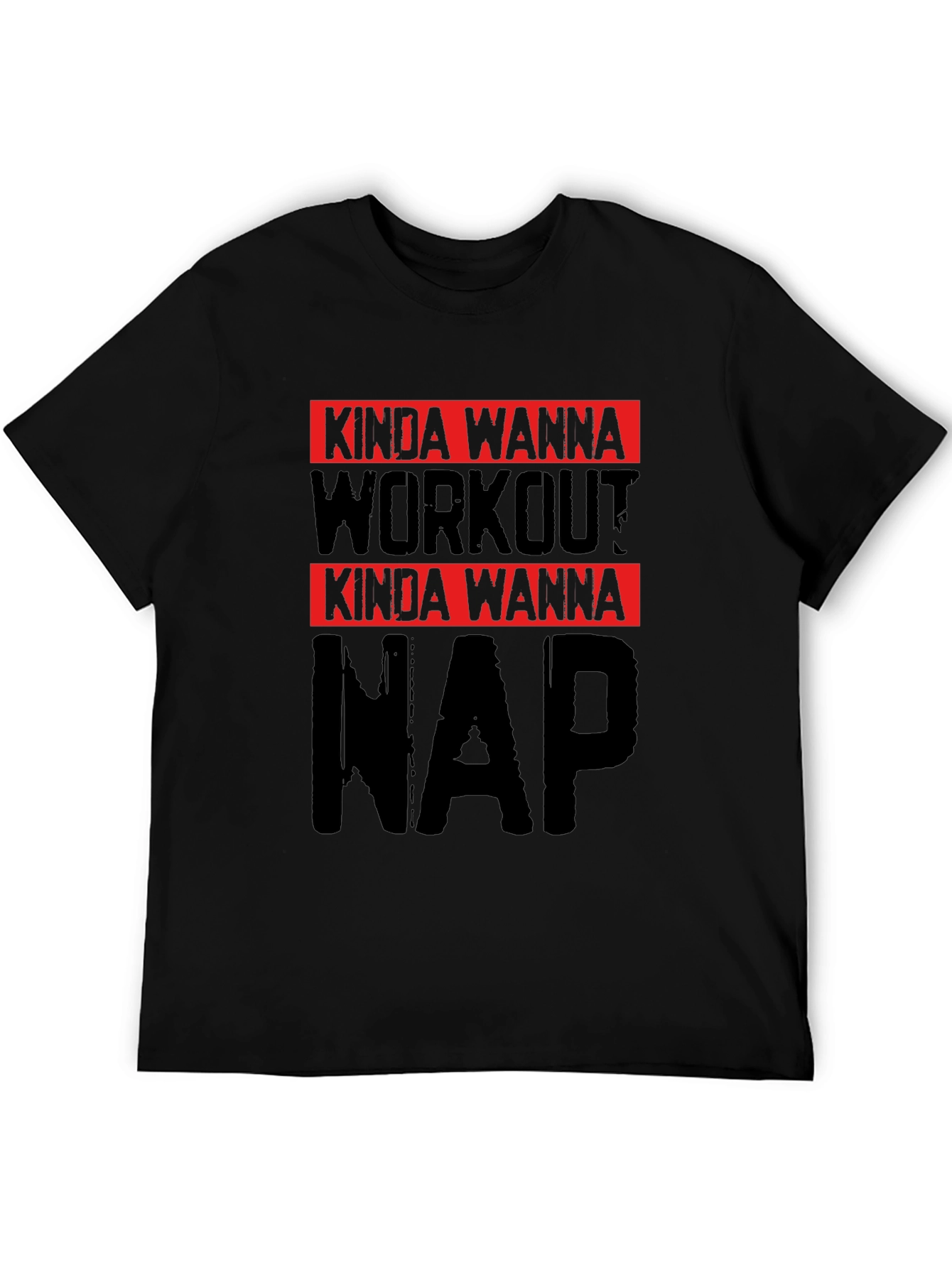 Kinda Wanna Workout Kinda Wanna Nap Black Tee