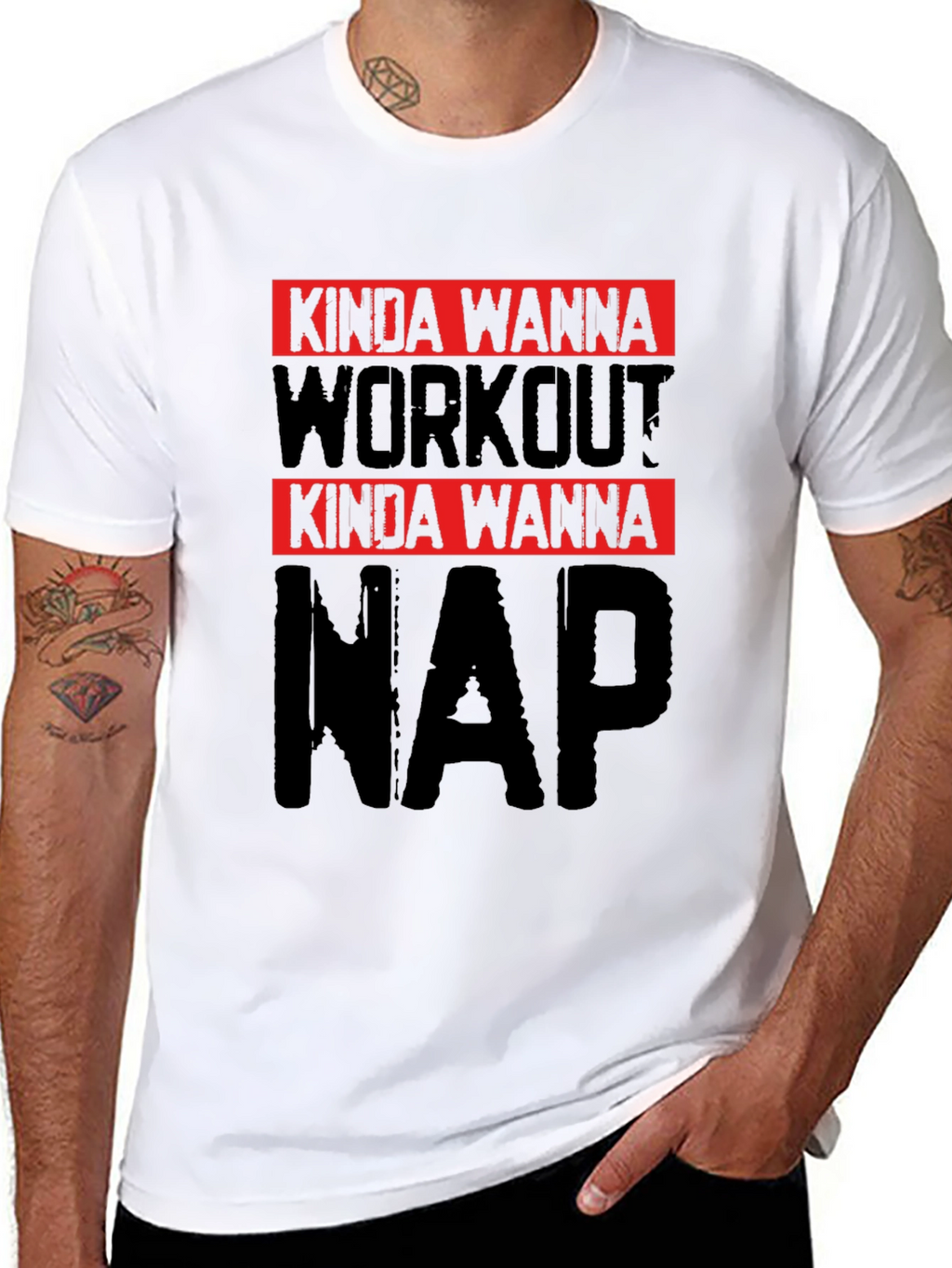 Kinda Wanna Workout Kinda Wanna Nap Black Tee