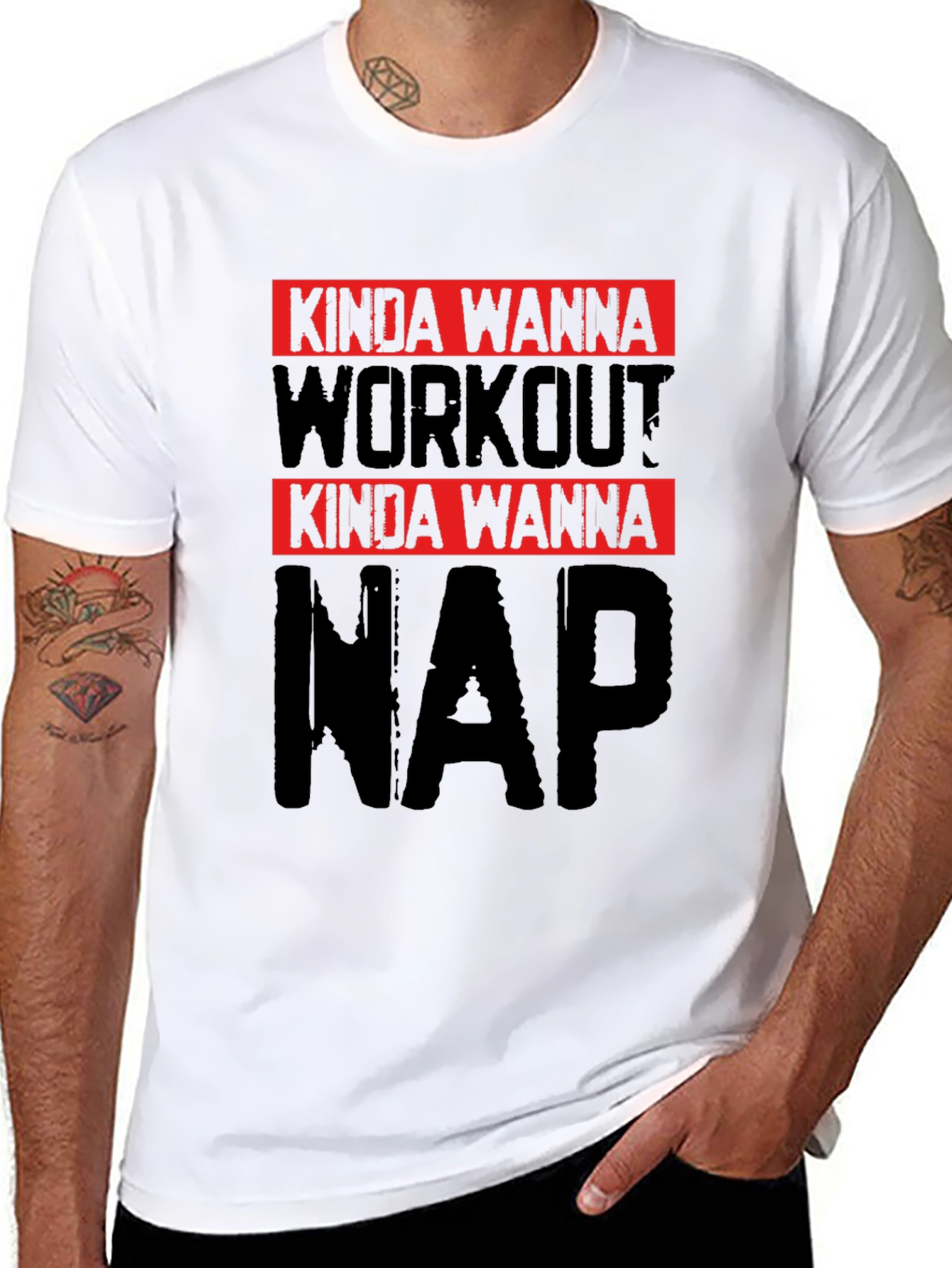 Kinda Wanna Workout Kinda Wanna Nap Black Tee
