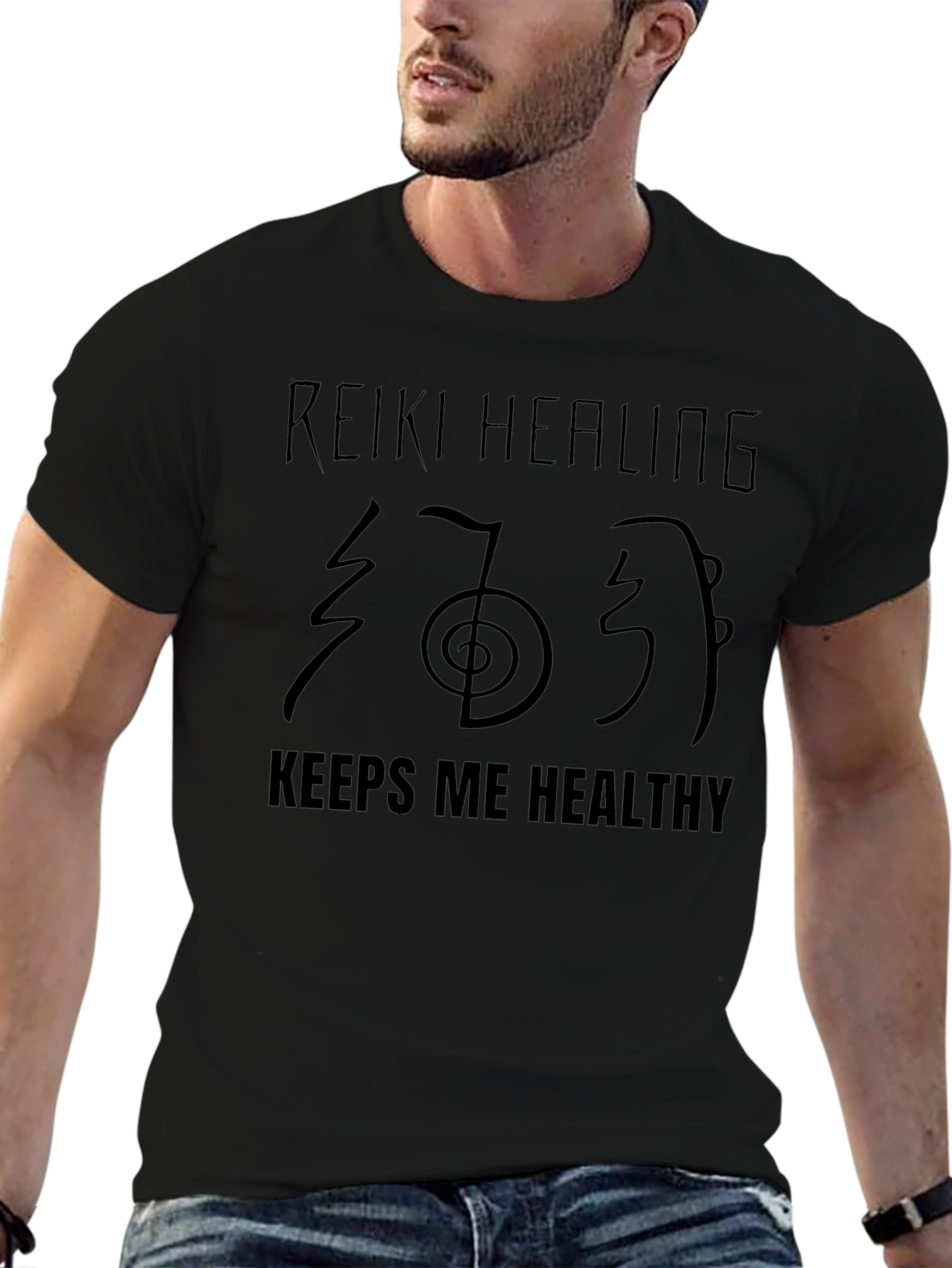 Reiki Healing T-Shirt - Keeps Me Healthy - Spiritual Design