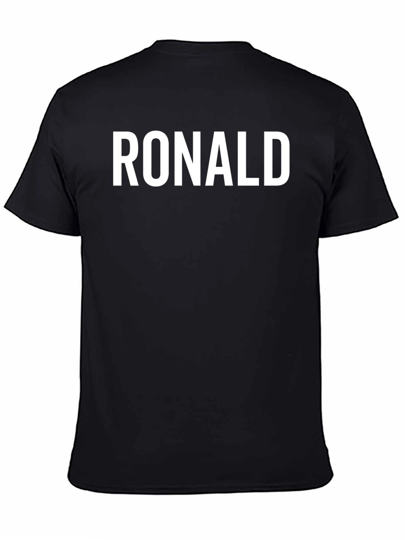 Personalized RONALD Black Cotton T-Shirt