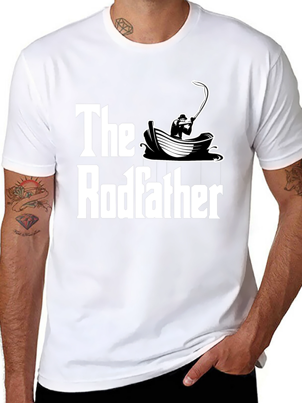 The Rodfather T-Shirt Fishing Design