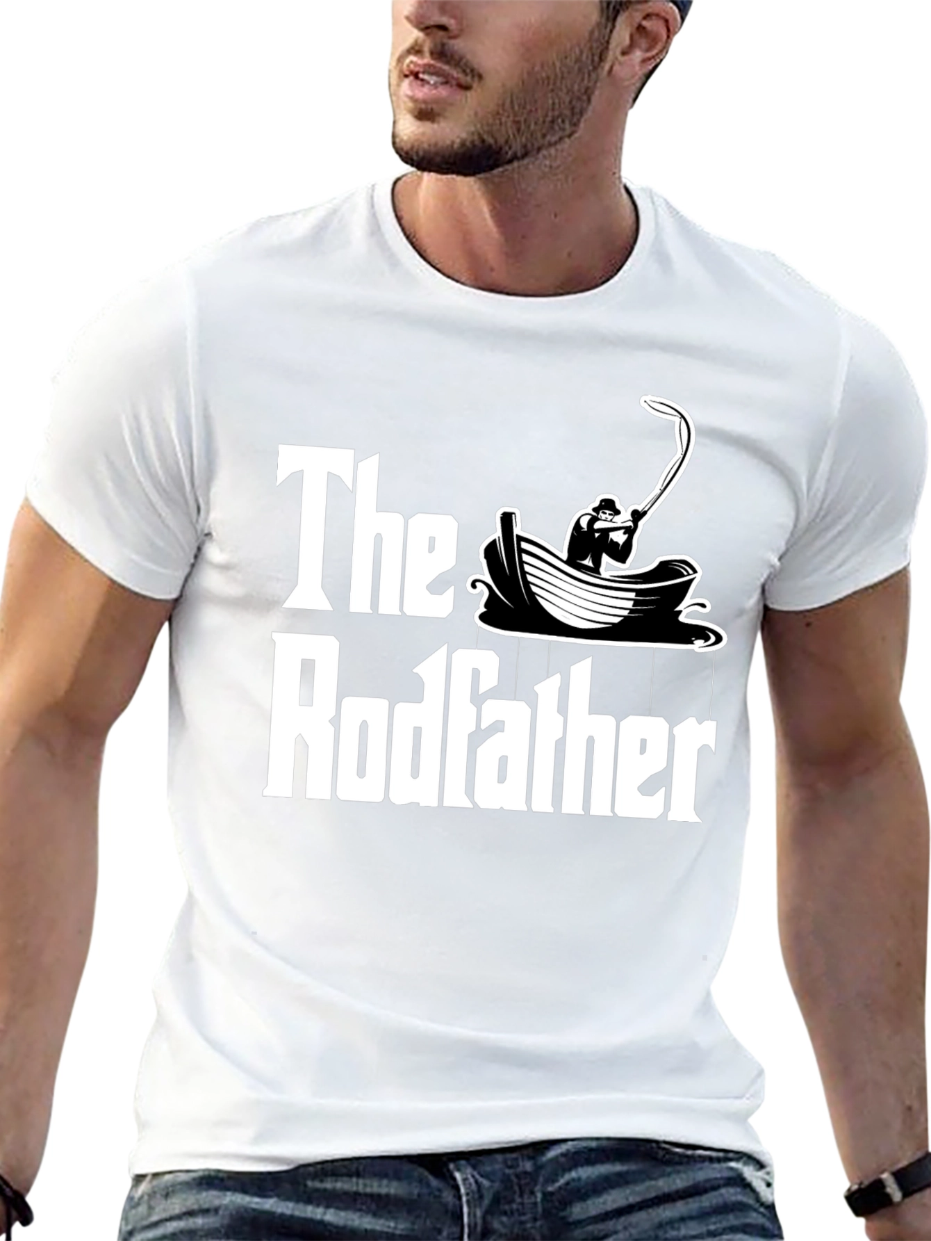 The Rodfather T-Shirt Fishing Design
