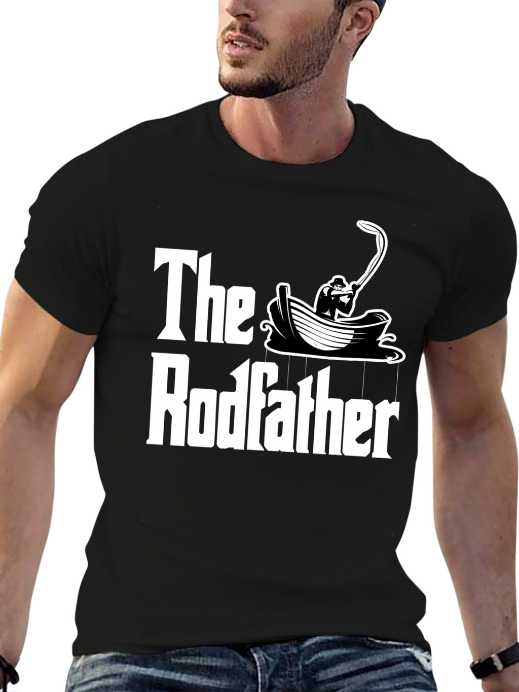 The Rodfather T-Shirt Fishing Design