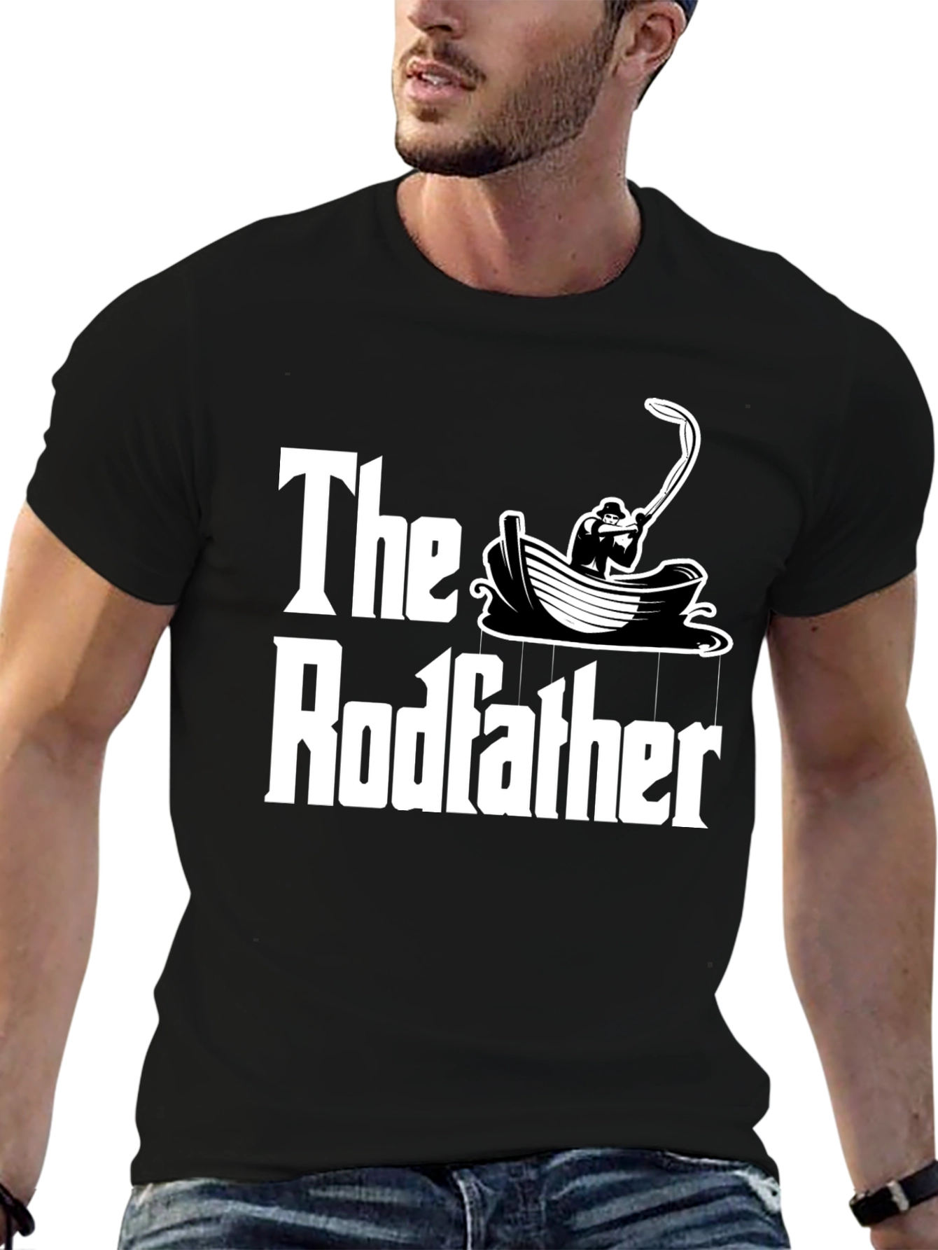 The Rodfather T-Shirt Fishing Design