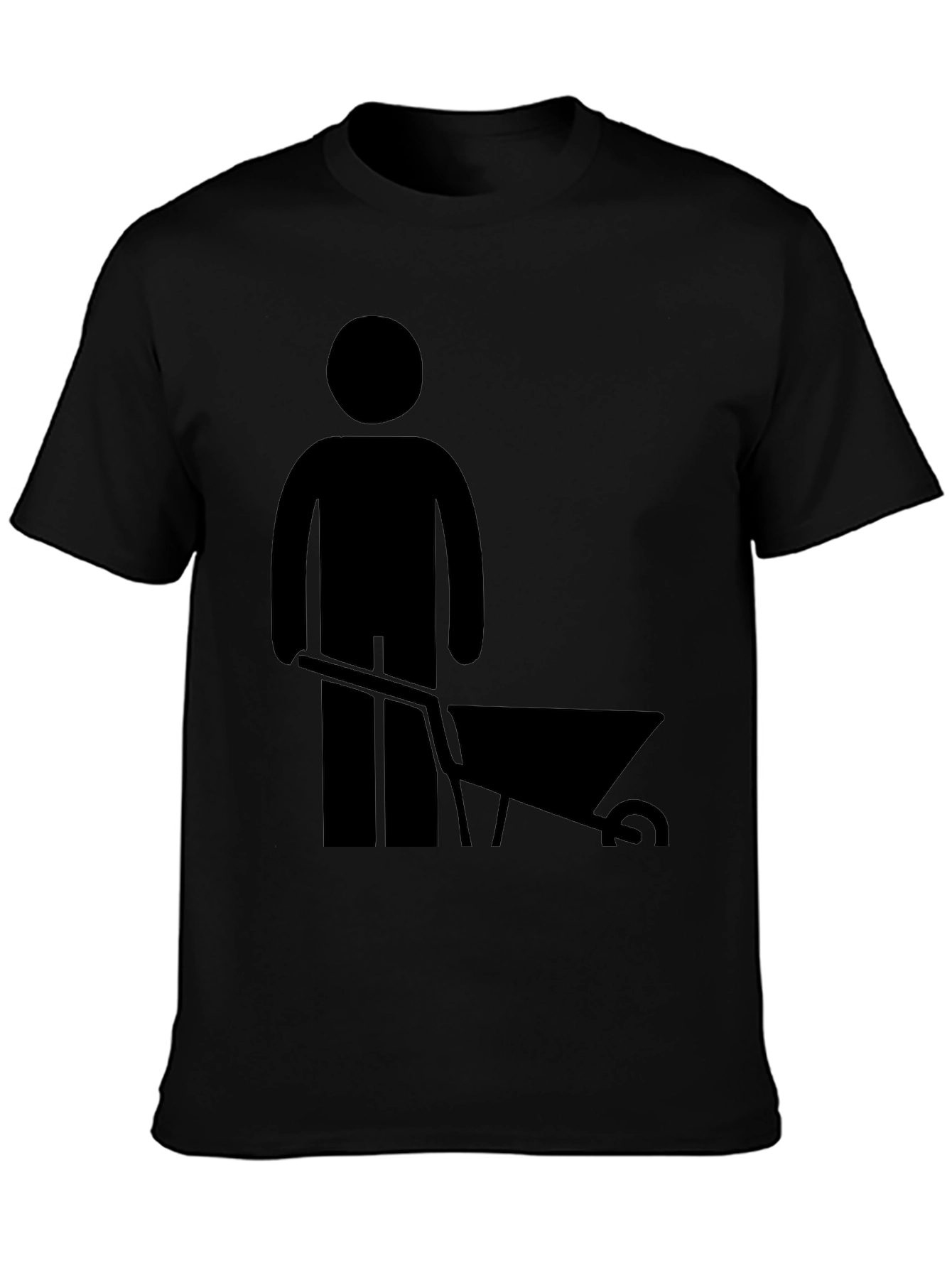 Mens Black Wheelbarrow Graphic T-Shirt