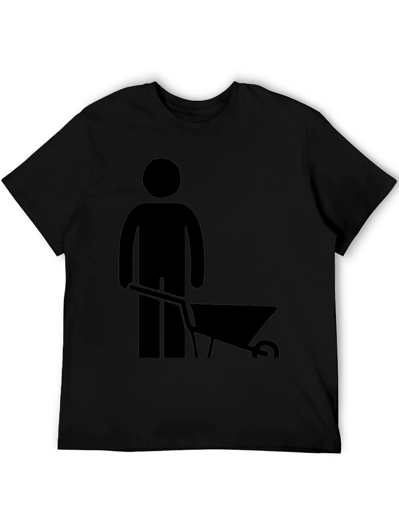 Mens Black Wheelbarrow Graphic T-Shirt