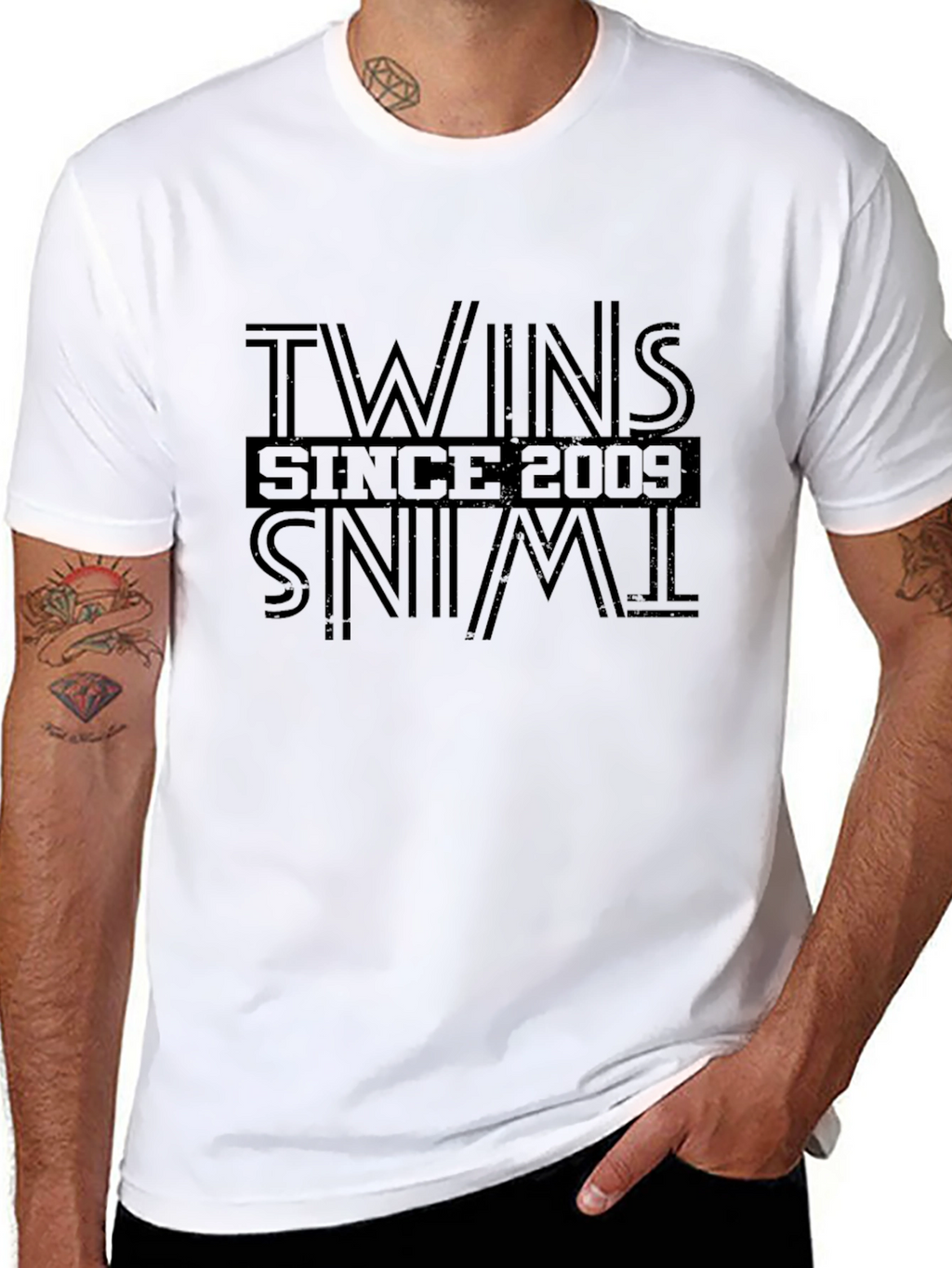 Twins Since 2009 Black Graphic Tee