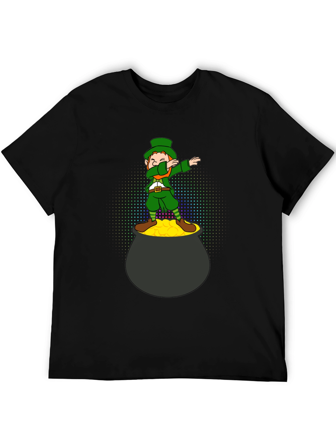 Lucky Dabbing Leprechaun Black T-Shirt