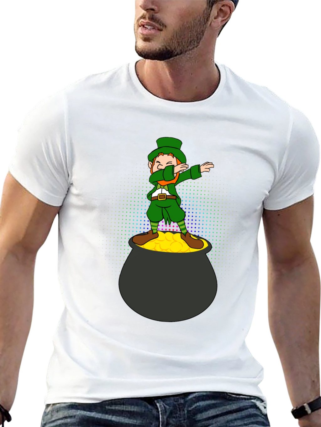 Lucky Dabbing Leprechaun Black T-Shirt