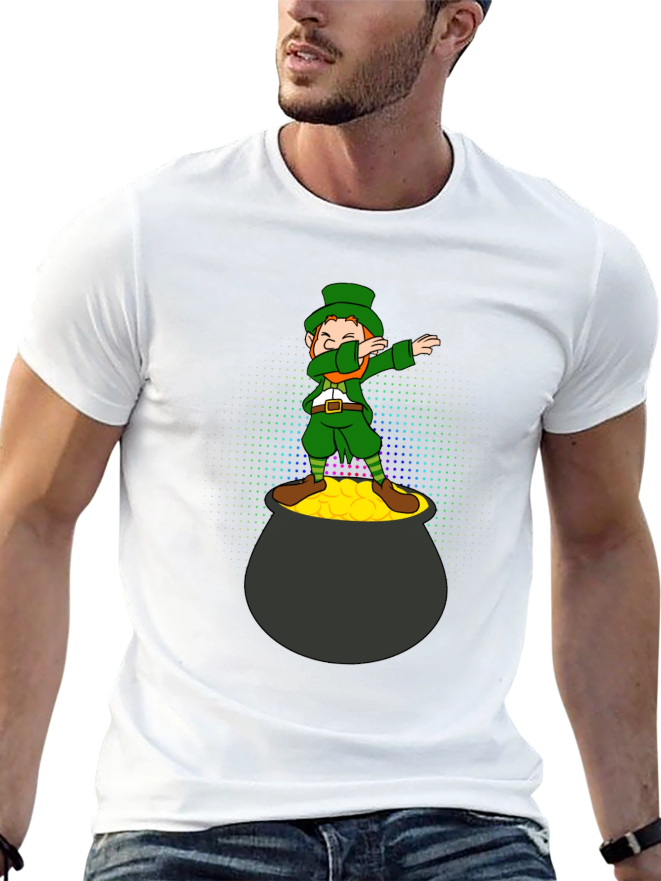 Lucky Dabbing Leprechaun Black T-Shirt