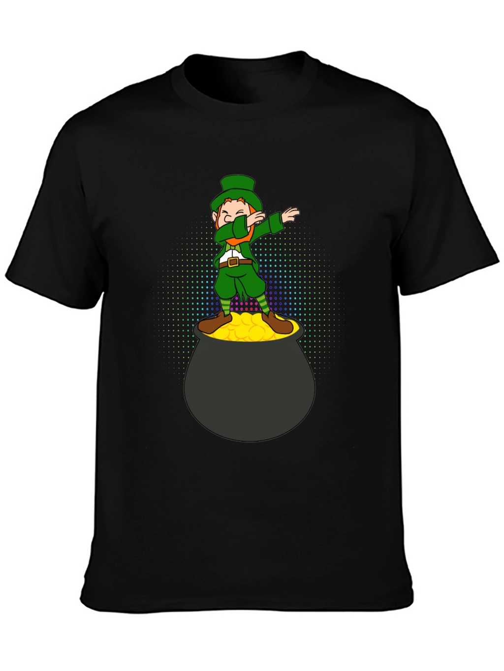 Lucky Dabbing Leprechaun Black T-Shirt