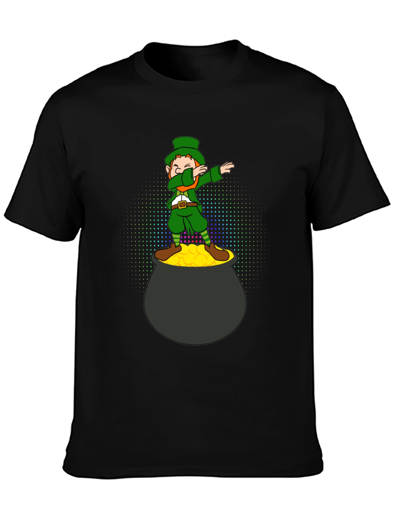 Lucky Dabbing Leprechaun Black T-Shirt