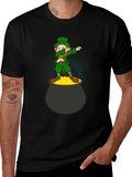 Lucky Dabbing Leprechaun Black T-Shirt